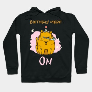 Birthday Mode On Birthday Cat Hoodie